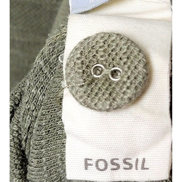 Fossil Y2K Mens Knit Hoodie Henley w Pockets Surfer Boarder Green Size L HTF VGC - Picture 13 of 16